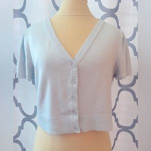 🤍Pale blue shrug perfect for transition seasons🤍